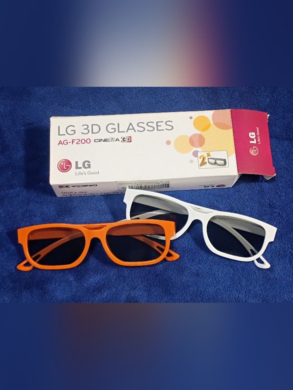 LG 3D Glasses AG-F200 Orange & White Pair